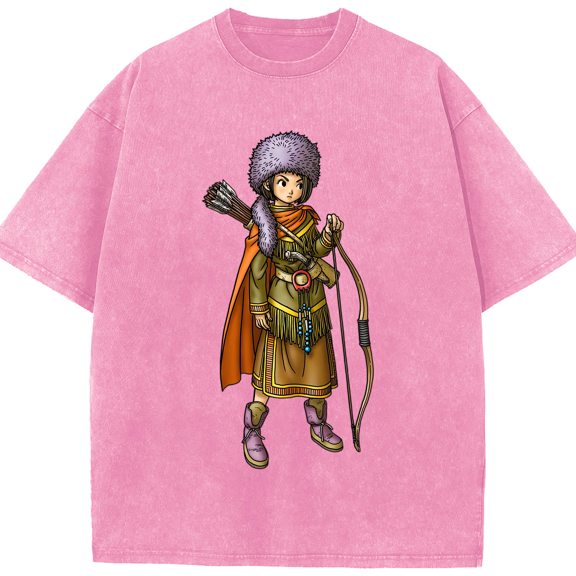 （画像用） ドラゴンクエスト Doragon Kuesuto Dragon Quest 綿100% ヴィンテージ風 半袖Tシャツ（フロントプリント）